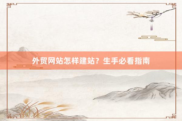 外贸网站怎样建站？生手必看指南