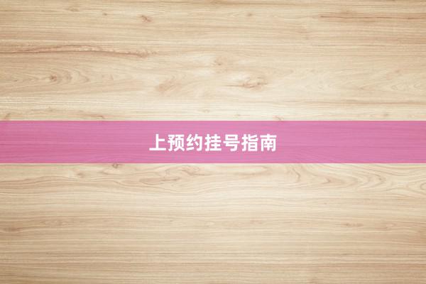 上预约挂号指南